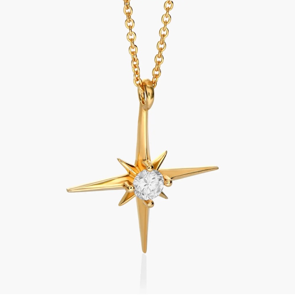 NWT * Radiant Gold Starburst Necklace 18”